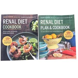 Renal Diet Cookbook & Plan Susan Zogheib 2 Book Set Kidney‎ Health Low Sodium